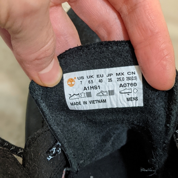 Timberland black leather sneakers mens size 7 - Picture 2 of 6